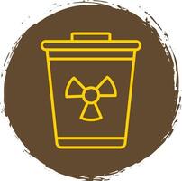 Toxic Waste Line Circle Yellow Icon vector