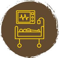 Medical Treatment Line Circle Yellow Icon vector