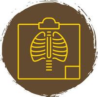 radiología línea circulo amarillo icono vector