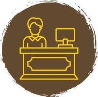 Reception Line Circle Yellow Icon vector