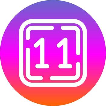 Eleven Line Gradient Circle Icon vector