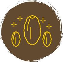 Dates Line Circle Yellow Icon vector