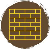 Brickwall Line Circle Yellow Icon vector