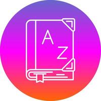 Dictionary Line Gradient Circle Icon vector