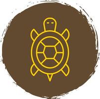 Turtle Line Circle Yellow Icon vector