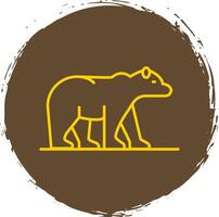 Polar Bear Line Circle Yellow Icon vector