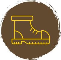 Boot Line Circle Yellow Icon vector