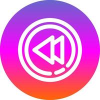 Rewind Line Gradient Circle Icon vector