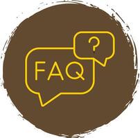 Faq Line Circle Yellow Icon vector