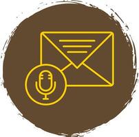 Audio Message Line Circle Yellow Icon vector