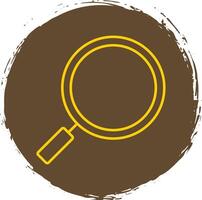 Search Line Circle Yellow Icon vector