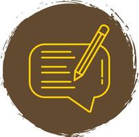 Write Message Line Circle Yellow Icon vector