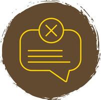 No Message Line Circle Yellow Icon vector