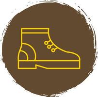 bota línea circulo amarillo icono vector