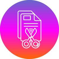 Cut Line Gradient Circle Icon vector