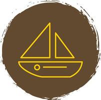 Dinghy Line Circle Yellow Icon vector