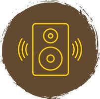 Speaker Line Circle Yellow Icon vector