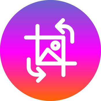 Crop and rotate Line Gradient Circle Icon vector
