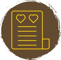 Love Letter Line Circle Yellow Icon vector