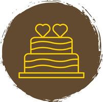 Wedding Cake Line Circle Yellow Icon vector