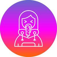 Vomit Line Gradient Circle Icon vector
