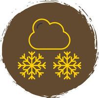 Winter Line Circle Yellow Icon vector