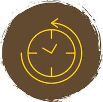 anti agujas del reloj línea circulo amarillo icono vector