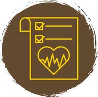 Health Graph Line Circle Yellow Icon vector