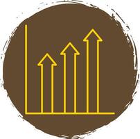 Trend Line Circle Yellow Icon vector