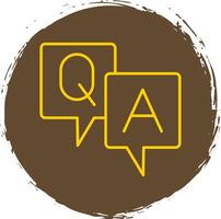 Question And Answer Line Circle Yellow Icon vector