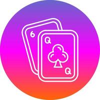 Poker Line Gradient Circle Icon vector