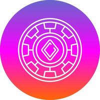 Chip Line Gradient Circle Icon vector