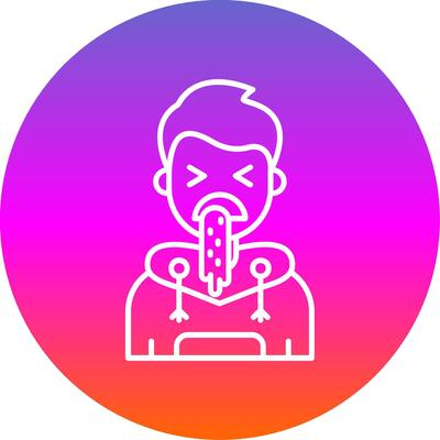 Vomit Line Gradient Circle Icon