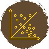 Scatter Graph Line Circle Yellow Icon vector