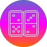 Domino Line Gradient Circle Icon vector