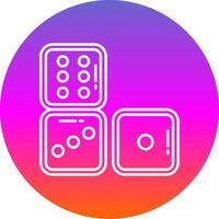 Dices Line Gradient Circle Icon vector