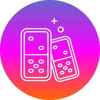 Domino Line Gradient Circle Icon vector