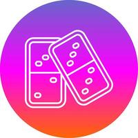 Domino Line Gradient Circle Icon vector