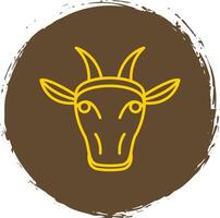 Goat Line Circle Yellow Icon vector