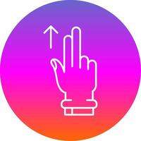 Two Fingers Up Line Gradient Circle Icon vector
