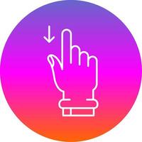 Swipe Down Line Gradient Circle Icon vector
