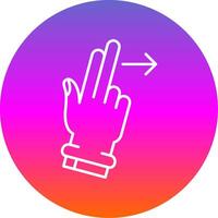 Two Fingers Right Line Gradient Circle Icon vector