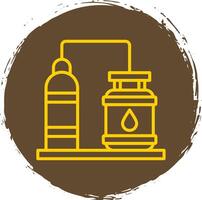 Oil Refinery Line Circle Yellow Icon vector