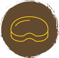 Steak Line Circle Yellow Icon vector