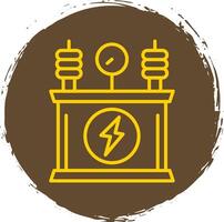 Power Transformer Line Circle Yellow Icon vector