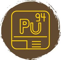 plutonio línea circulo amarillo icono vector