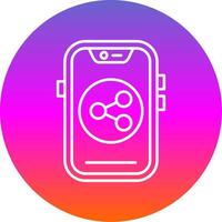 Share Line Gradient Circle Icon vector