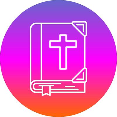 Bible Line Gradient Circle Icon