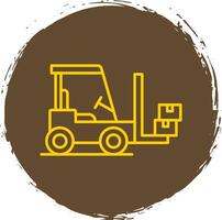 ForkLifter Line Circle Yellow Icon vector