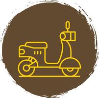 Scooter Line Circle Yellow Icon vector